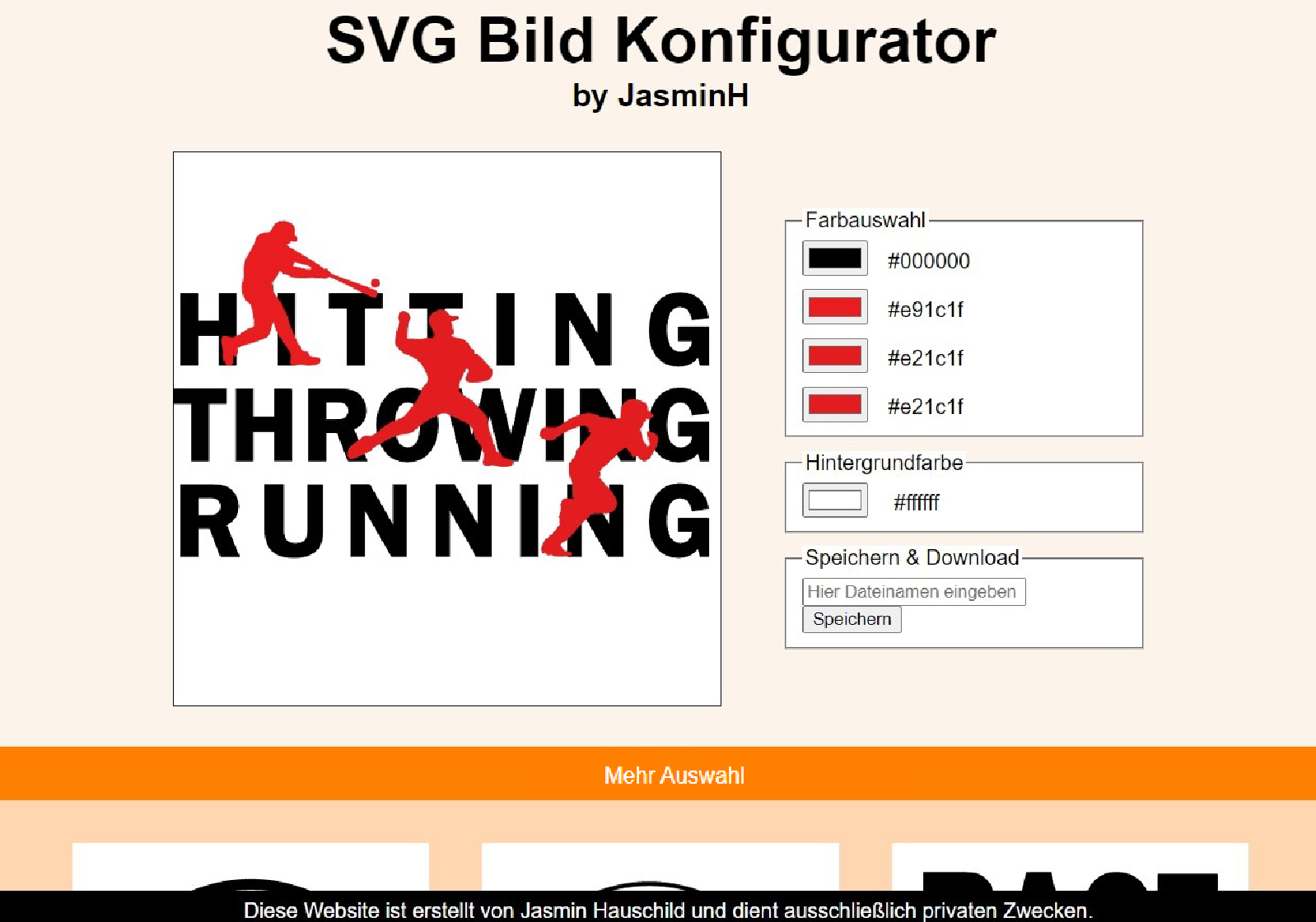 Screenshot meiner Website www.svgKonfigurator.jasminh.de
